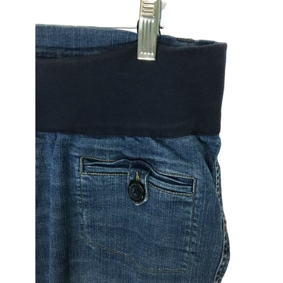 Motherhood Maternity Jeans Flare Leg Belly Band Button Pockets Womens Medium 34" - Picture 3 of 6